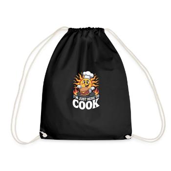 I'm Just Here to Cook Sunburn - Drawstring Bag - black - Front