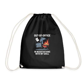 Out of Office In Negotiations with My Grill Labor - Drawstring Bag - black - Front