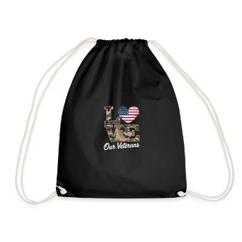 Love Our Veterans Veterans Day - Drawstring Bag - black - Front