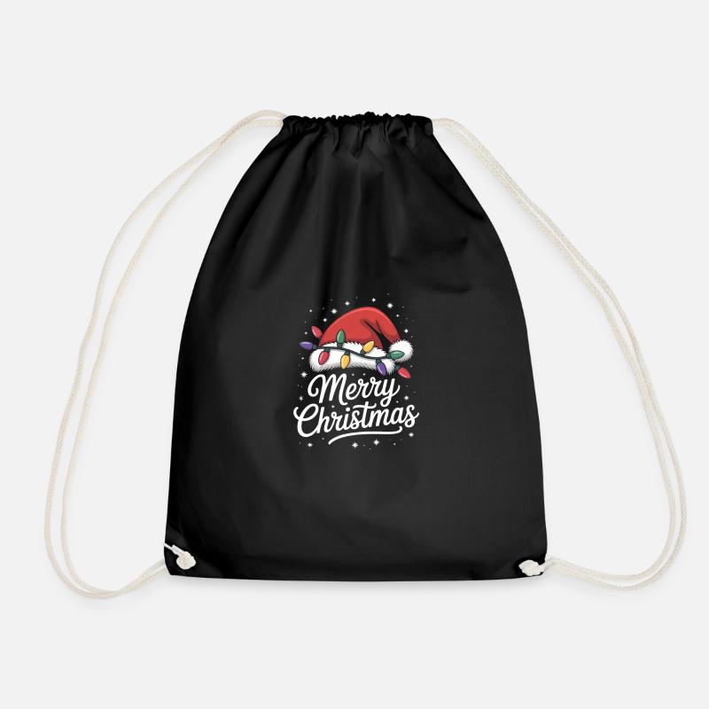 Merry Christmas Santa Hat Christmas - Turnbeutel - Schwarz