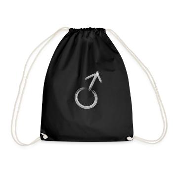 Symbole homme homme - Sac de sport léger - noir - Devant