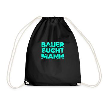 bauer sucht mann shirt landwirt schwul - Turnbeutel - Schwarz - Vorne