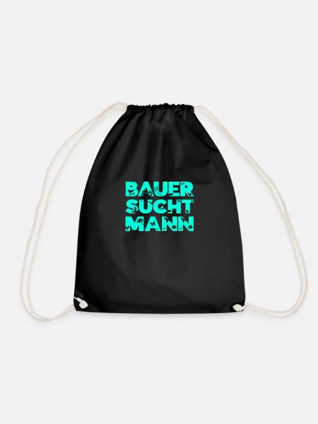 bauer sucht mann shirt landwirt schwul - Turnbeutel - Schwarz