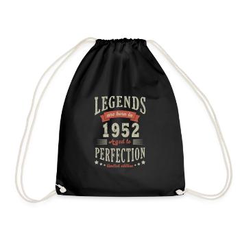 legend born in 1952 Anniversary gift 70 years - Drawstring Bag - black - Front