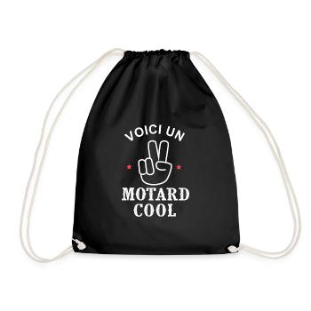 cadeau papa moto voici un motard cool - Sac de sport léger - noir - Devant