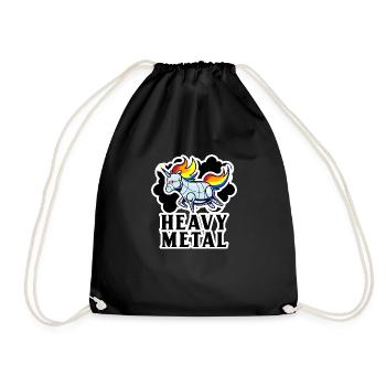 Heavy Metal Punk rock funny gift Heavy metal - Drawstring Bag - black - Front