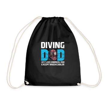 Tauchen Diving Vintage Underwater Sprüche - Turnbeutel - Schwarz - Vorne