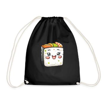 Bande dessinée de sushi drôle - Sac de sport léger - noir - Devant