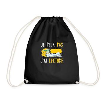 Je peux pas j'ai lecture - Sac de sport léger - noir - Devant