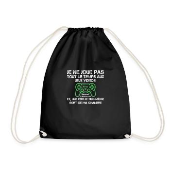Accro Aux Jeux Vidéo Idée Cadeau Pour Ado Gamer - Sac de sport léger - noir - Devant
