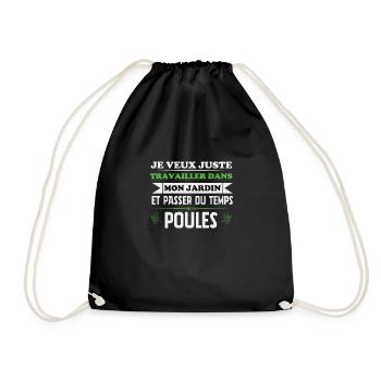 Je veux juste passer du temps avec mes poules - Sac de sport léger - noir - Devant