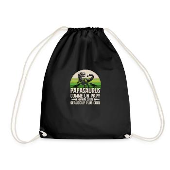 Papysaurus like a normal grandpa grandpa - Drawstring Bag - black - Front