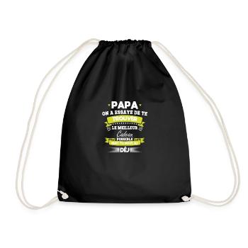 Papa Vatertag Geschenk Geburtstag Das Beste vom Leben - Turnbeutel - Schwarz - Vorne
