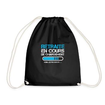 Retreat Humor Retreat Loading - Drawstring Bag - black - Front