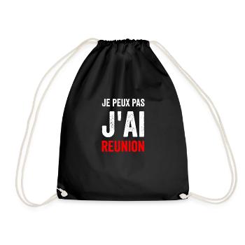 Je peux pas jai reunion - Sac de sport léger - noir - Devant