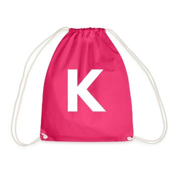 K - Drawstring Bag - fuchsia - Front