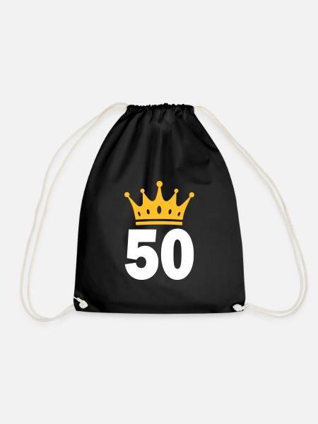 50 Krone 50. Geburtstag 50 Jahre - Turnbeutel - Schwarz