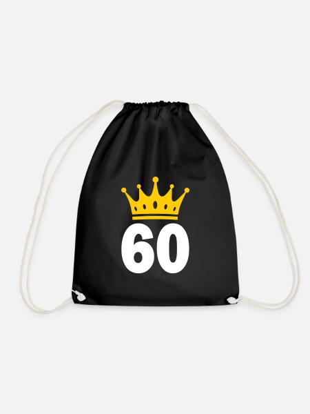 60 Krone 60. Geburtstag 60 Jahre - Turnbeutel - Schwarz