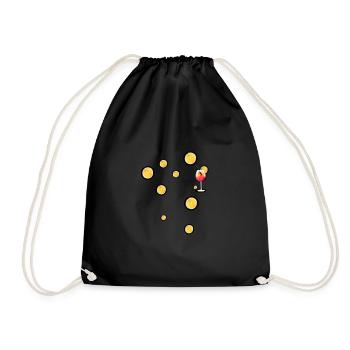 Oranges, illustration, cocktail, aperoli, - Drawstring Bag - black - Front