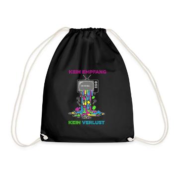 German TV - No reception, no loss - Drawstring Bag - black - Front
