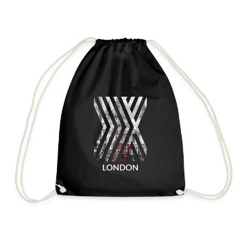 London Union Jack Holiday City Red Bus GB UK - Drawstring Bag - black - Front