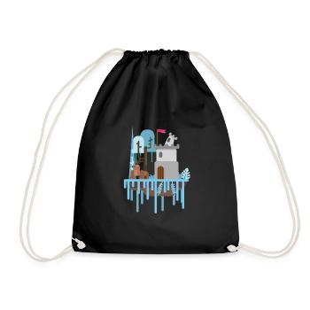 castle protector - Drawstring Bag - black - Front