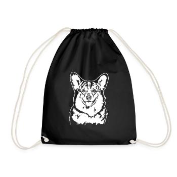 Gallois Corgi Portrait Chien Portrait Chiens Wilsigns - Sac de sport léger - noir - Devant
