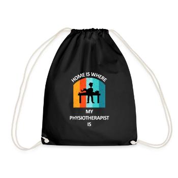 Physiotherapist Humorous Gift Saying Funny - Drawstring Bag - black - Front