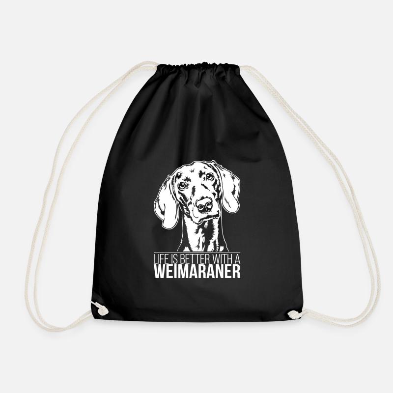 Weimaraner life is better Hunde Spruch Wilsigns - Turnbeutel - Schwarz