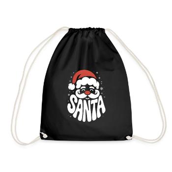Weihnachtsmann - Cooles Vintage Comic Logo - Turnbeutel - Schwarz - Vorne