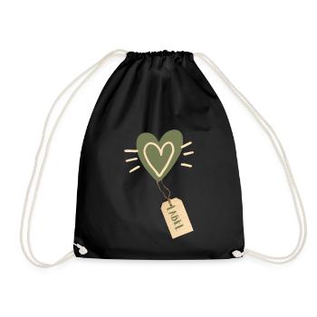 Label Love - Turnbeutel - Schwarz - Vorne
