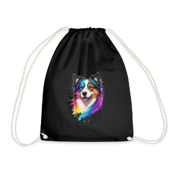 Collie - Drawstring Bag - black - Front