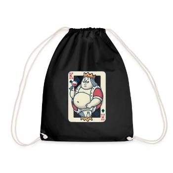 Drôle de roi de cœur buvant du vin - Sac de sport léger - noir - Devant