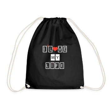 love my life - Drawstring Bag - black - Front
