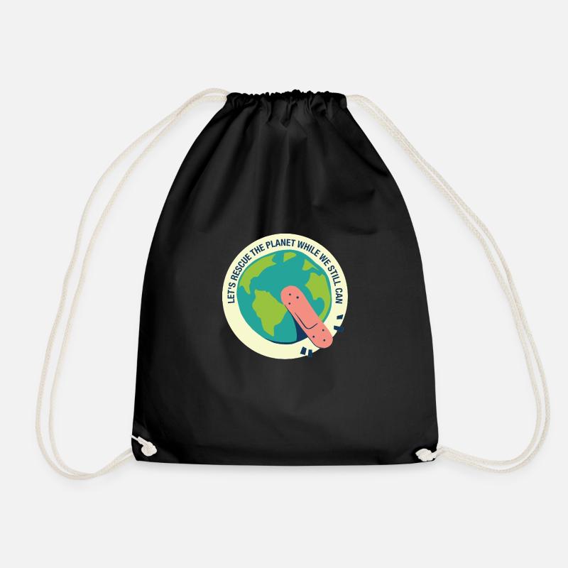 Save the Planet 01 - Turnbeutel - Schwarz