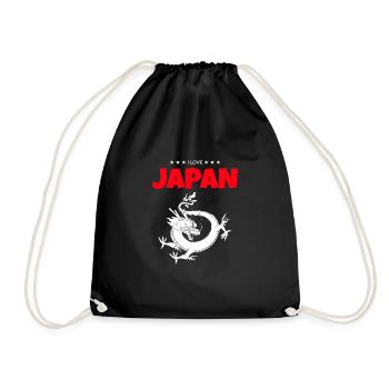 I Love Japan - Dragon of Asia - Drawstring Bag - black - Front
