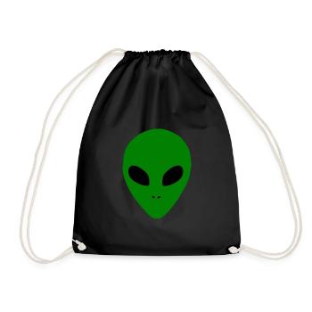 Aliens Alien Head - Drawstring Bag - black - Front