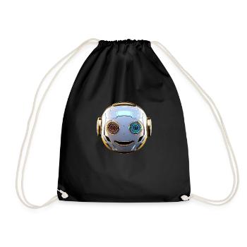 Robot head for all sci-fi and technology lovers - Drawstring Bag - black - Front
