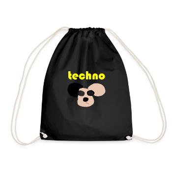 techno bär - Turnbeutel - Schwarz - Vorne