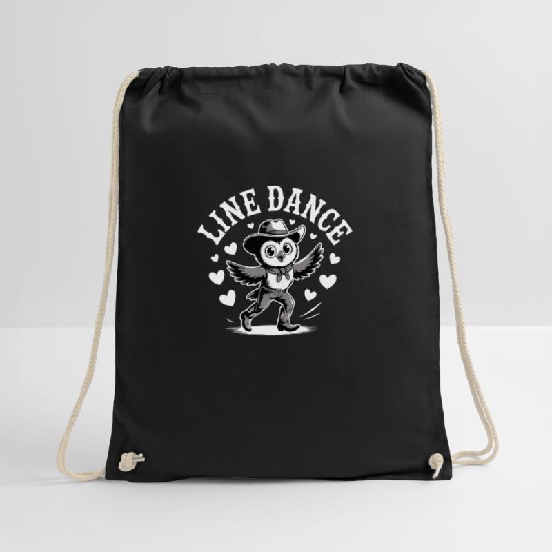 Line Dance Eule lustige Eule tanzt Linedance Turnbeutel
