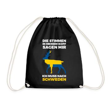 Schweden Schwedisch Skandinavien - Turnbeutel - Schwarz - Vorne