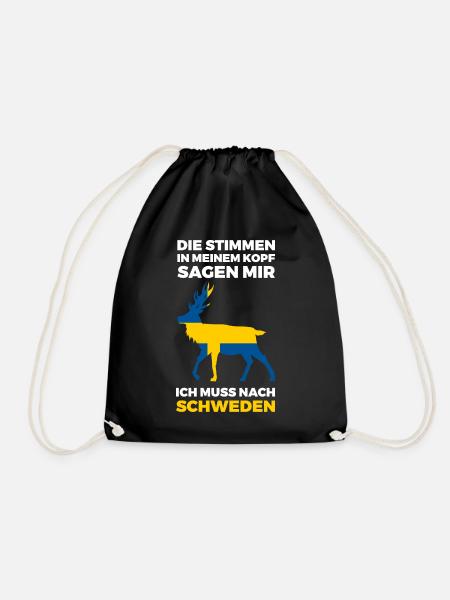 Schweden Schwedisch Skandinavien - Turnbeutel - Schwarz