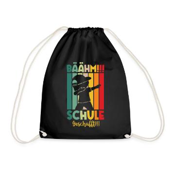 Schule Geschafft Schulabsolvent Schulabgänger 2024 - Turnbeutel - Schwarz - Vorne