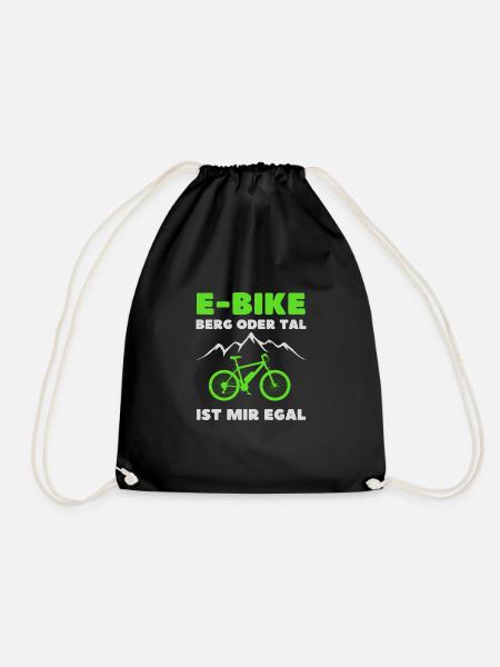 E-Bike Geschenkidee Berg oder Tal ist mir Egal - Turnbeutel - Schwarz
