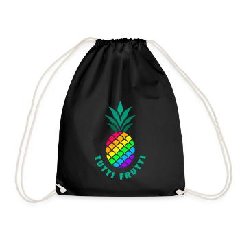Pride / LGBTQ / Pineapple / Tutti Frutti - Drawstring Bag - black - Front