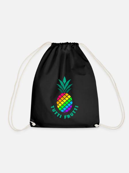 Pride / LGBTQ / Ananas / Tutti Frutti - Turnbeutel - Schwarz