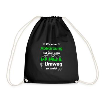 Wandern Spruch Geschenkidee - Turnbeutel - Schwarz - Vorne