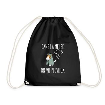 dans la meuse on vit pluvieux - Sac de sport léger - noir - Devant