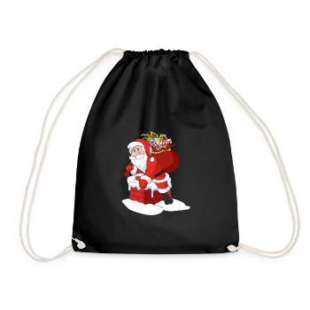 Santa Claus - Drawstring Bag - black - Front