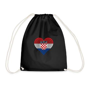 Kroatien - Turnbeutel - Schwarz - Vorne